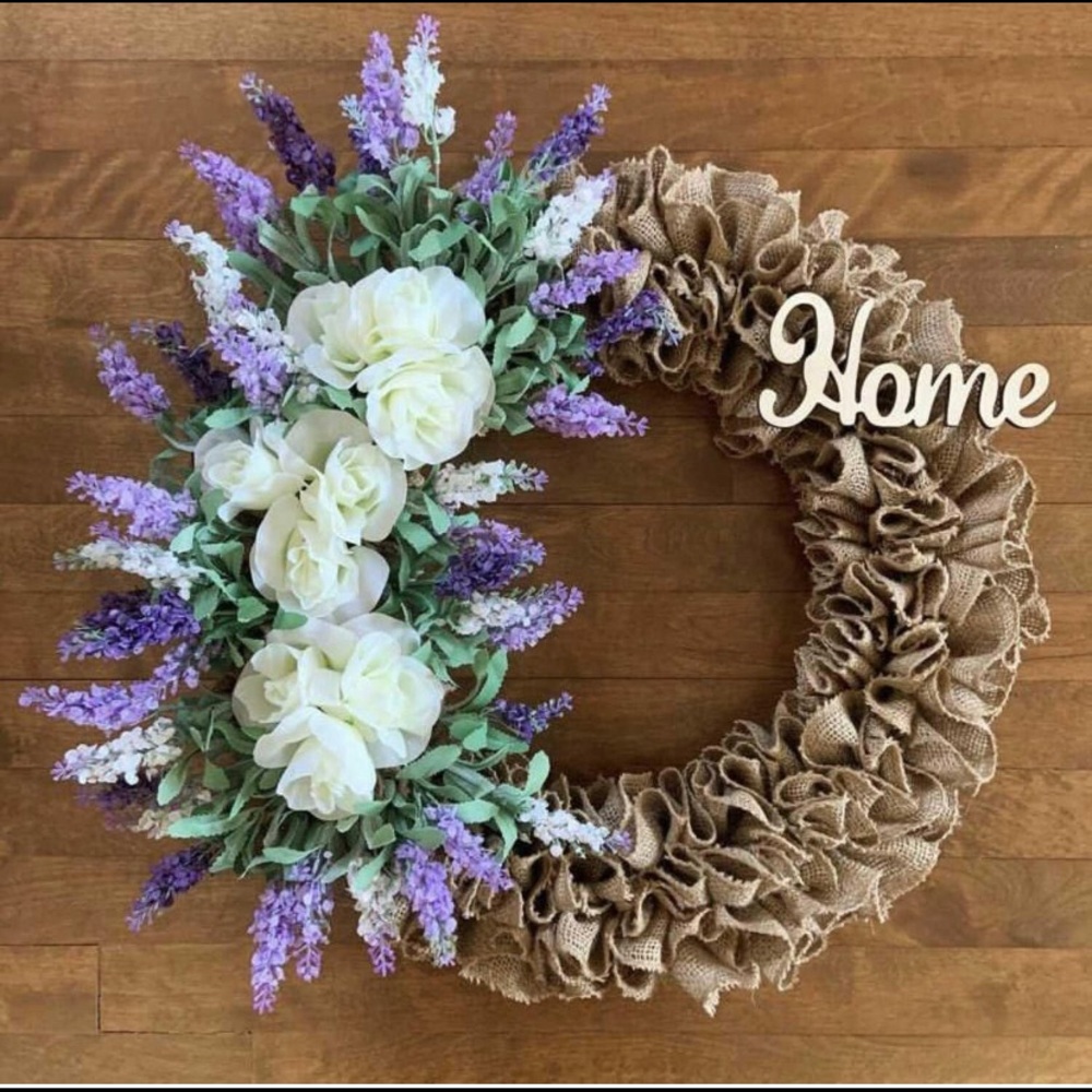 🍃 Beautiful 18” Spring Burlap Wreath 🍃